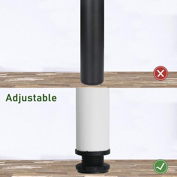 QLLY 27.5 INCH / 70CM ADJUSTABLE TALL METAL DESK LEGS, OFFICE TABLE FURNITURE LEG SET, SET OF 4 (70CM, WHITE)