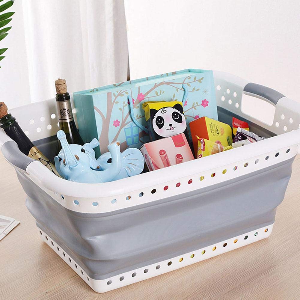 PoeticHouse Faltbarer Wäschekorb aus Kunststoff und Silikon Klapp-Korb