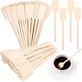 Bokon 6.3 Inch Coffee Stir Sticks Wooden Kayak Paddle Shaped Coffee Stirrers Wood Wooden Stirrer Hot Cocoa Stir Sticks for Tea, Honey, Hot and Cold Drinks
