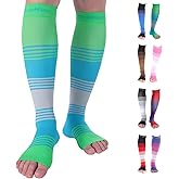 Doc Miller Open Toe Compression Socks for Women & Men 20–30 mmHg, Toeless Knee High Leg Sleeves for Support, Pain Relief, Swelling, Varicose Veins, Nurses & Pregnant Women, 1 Pair