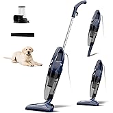 Corded Stick Vacuum for Pet Hair & Hard Floors - Lightweight, 3-in-1 Handheld with 180°Left-Right Steering, 14KPA Powerful Suction on Low-Pile Carpet, HEPA Filter, 16.4ft Cord, 0.7L Capacity (VA001)