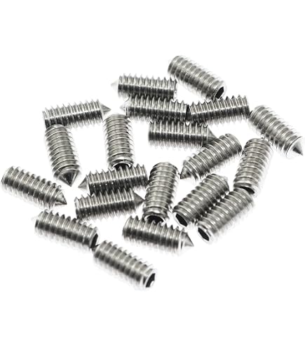 ZDingTech 50-Pack 6-32 X 3/8" Stainless Steel Socket Set Screws – Allen Head Hex Grub Screws With 1/16" Hex Wrench, 304 Stainless