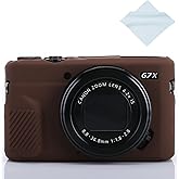 Yisau G7X / G7X Mark II Camera Silicone Case, Ultra Thin Lightweight Rubber Soft Silicone Case Bag Cover for Canon PowerShot G7X / G7X Mark II with Microfiber Cloth - Coffee