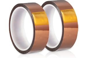 BOUPOWER 108ft Heat Tape,Heat Resistant Tape,Heat Transfer Tape,Thermal Tape,Sublimation Tape,Heat Vinyl Press Tape,No Residue,High Temperature Tape for Electronics,Soldering,Circuit Board (30mm 2Rolls)