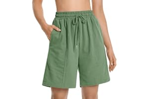 AURIVIZ Womens Long Sweat Shorts Casual Summer Bermuda Loose Lounge Workout Athletic Shorts with Pockets