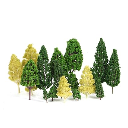 KKmoon Pack of 27pcs Model Trees Scenery Layout Train Railway Diorama Landscape 3-16cm 3 Types
