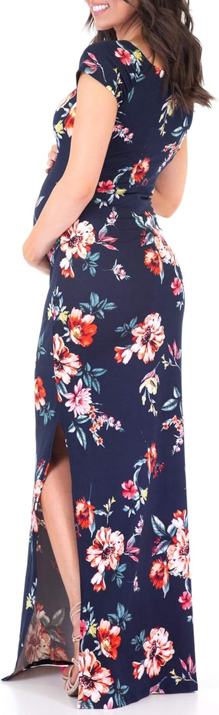 Shortsleeve Ruched Bodycon Maternity Dress with Side Slits at  Women’s Clothing store