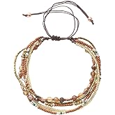 Boho Braided Beaded Bracelets Handmade Adjustable Beach Wrap Bracelet Draw String Anklets Bracelets Gifts for Women