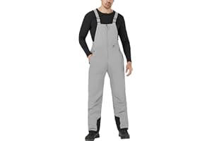 WULFUL Mens Insulated Snow Bibs Waterproof Winter Ski Pants Snowboarding Overalls