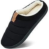 Yesmola House Slippers for Men Memory Foam Indoor Slippers With Fuzzy Lining Bedroom Slip on