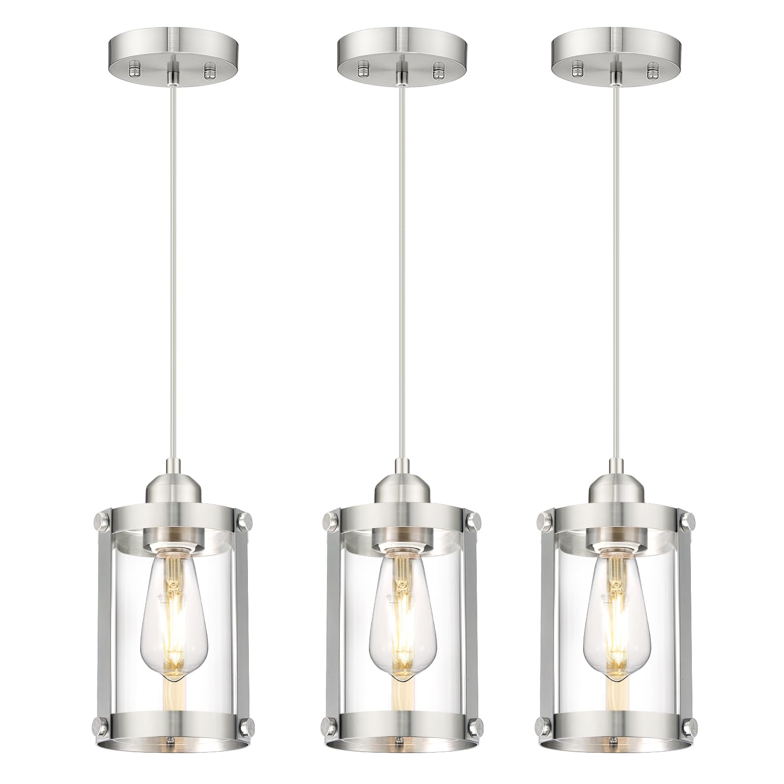 Osimir Brushed Nickel Pendant Lights Kitchen Island