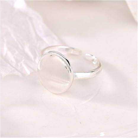 Amazon Co Jp 楕円形のミラーリングの女性のファッションの人格の単純なリングが開く調節可能 Color Platinum ホーム キッチン