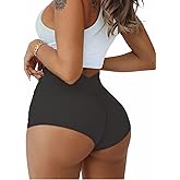 Women's High Waist Yoga Booty Shorts V Back Scrunch Butt Lifting Workout Gym Biker Dance Rave Bottoms Hot Pants Spandex