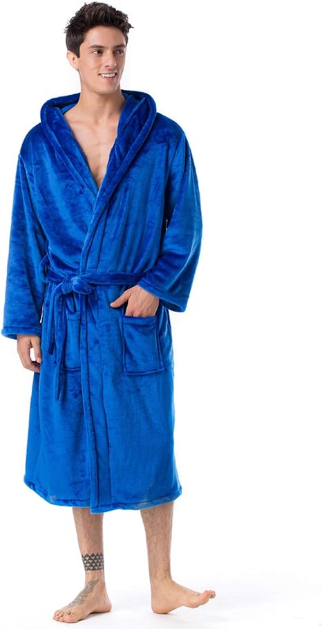 Amazon Co Jp ドレッシングガウンメンズ長袖冬のパジャマ男性の暖かいバスローブナイトガウンパジャマホームカジュアル A Xl ホーム キッチン