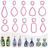 KEOKER Clay Cutters, Organic Polymer Clay Cutters for Earrings Making, 20 Shapes Floral Polymer Clay Cutters, Studs Clay Cutters for Polymer Clay Jewelry (A+B)