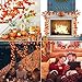 6 Pack Fall Garland with Lights Thanksgiving Decor Total 60FT & 120 Lights Maple Leaves String Lights Thanksgiving Halloween Garland Waterproof 3AA Battery Powered for Thanksgiving Fireplace Outdoor D