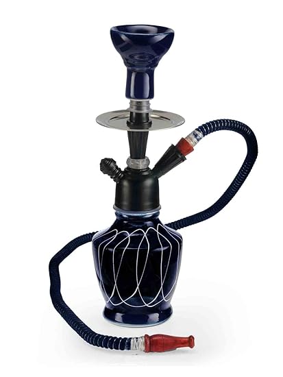 Basement Bazaar Mahi Glass Hookah (24.8 cm, Black)