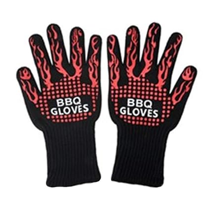 1 Pair BBQ Grill Gloves, Heat Resistant, Oven Silicone Glove Fireproof for Baking, High-Temp Barbecue Grilling Potholders,Heat-Insulated Cooking Mitt(Style 4)