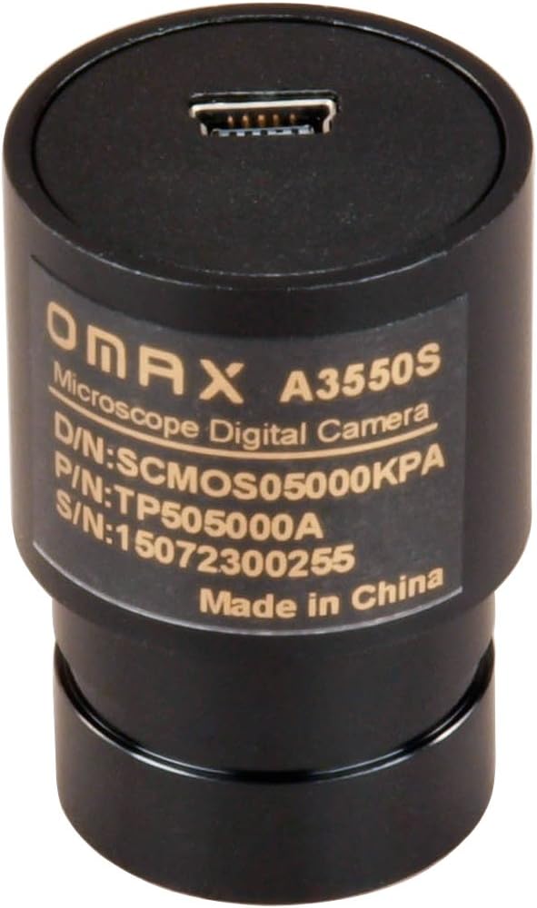 OMAX 5MP USB Digital Microscope Camera Compatible with Windows XP Through Windows 10