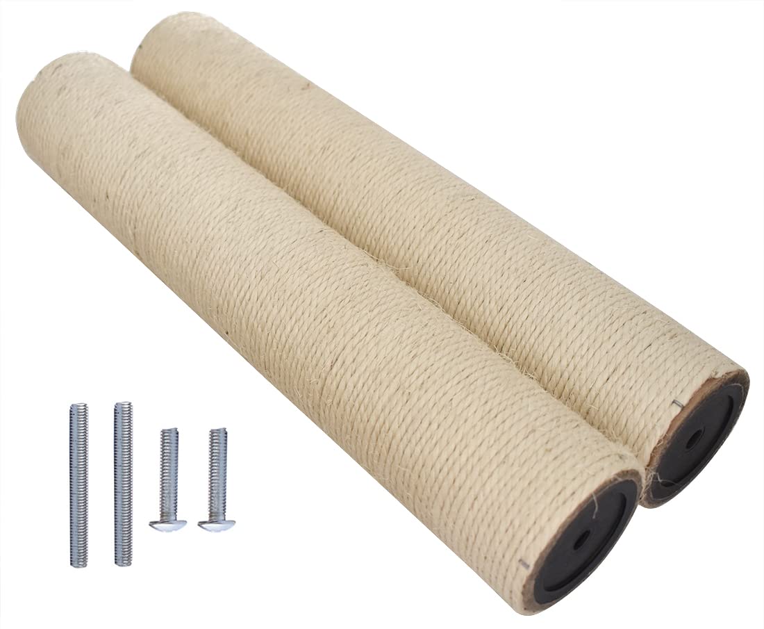 MIAOGE M8 M10 Sisal Cat Scratching Post, Replacement Parts, Scratching Post with Screws (M8_Φ60_40.5cm)