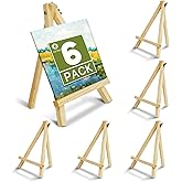 Conda 6 Pack 9 Inch Mini Wooden Display Easels, A-Shaped Mini Easel Stand for Small Painting, Painting Party Easel for DIY Crafts, Photos, Gift, Decoration