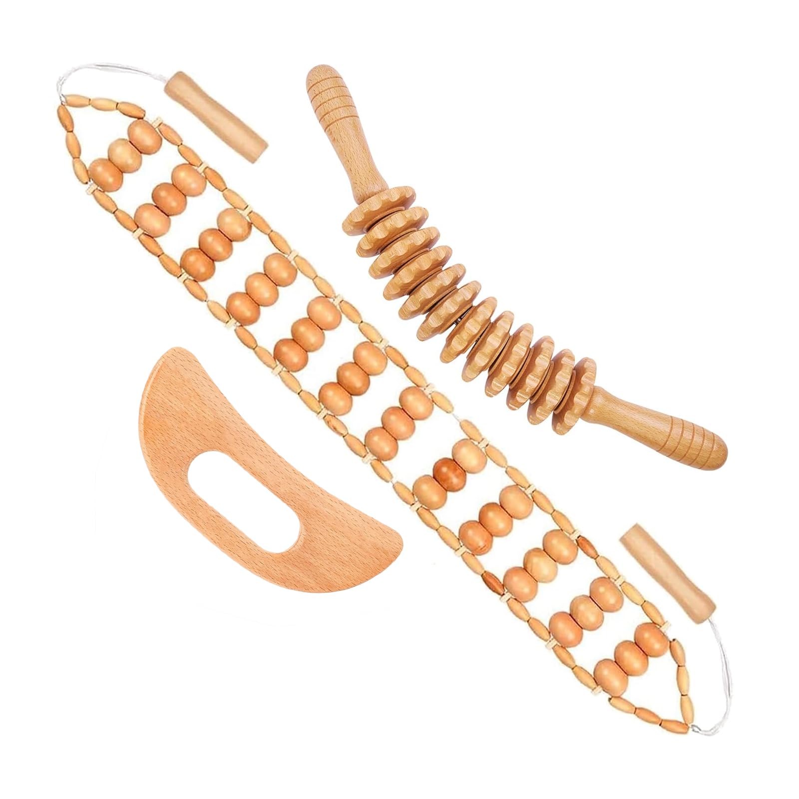 Photo 1 of 3PCS Wood Therapy Massage Tools, Lymphatic Drainage & Body Sculpting Wooden Massager, Maderoterapia Anti-Cellulite Tool for Deep Tissue Massage, Pain Relief & Muscle Recovery