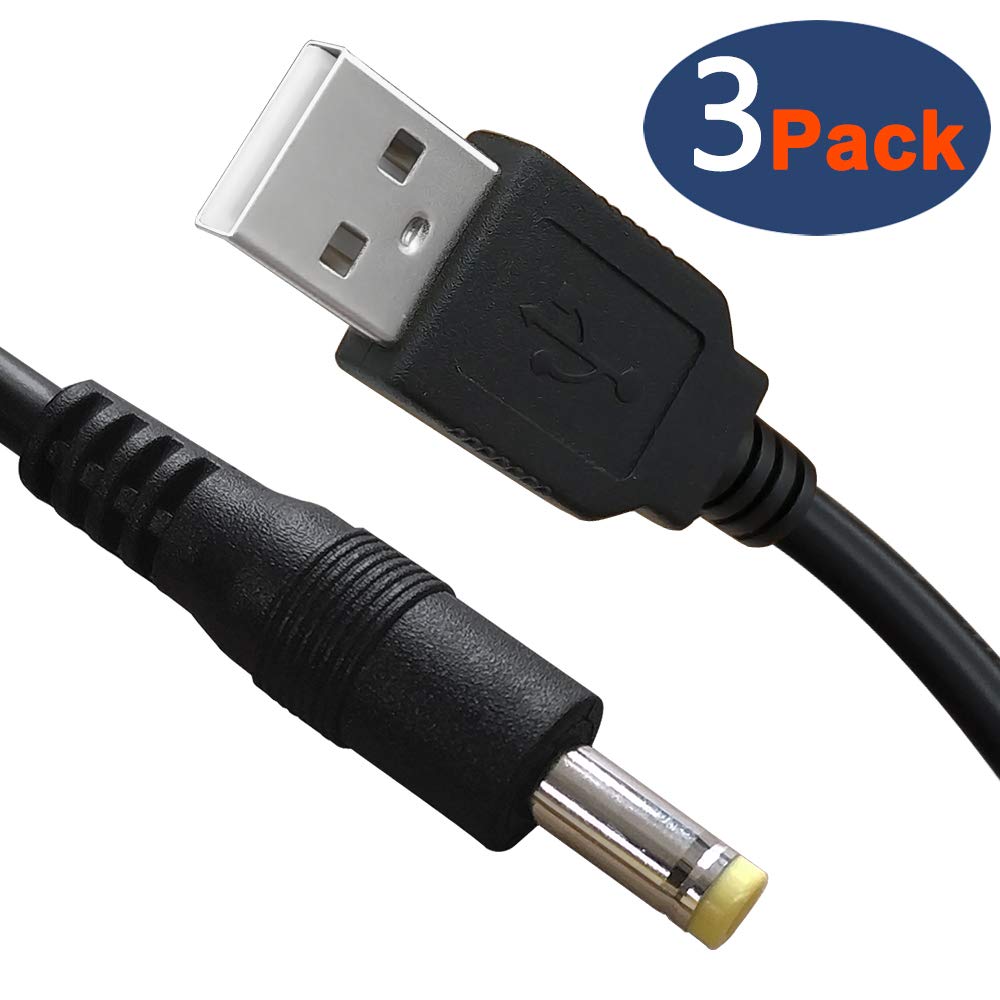 SIOCEN 3 Packs 4FT USB 2.0 A Male to DC 4.0mm x 1.7mm 5 Volt DC Barrel Jack Power Cable,DC 5V Power Plug Connector Charger Cord for Sony PSP 3000 2000 1000,Tablet,Cellphone,Laptop,Netbook,Electronics