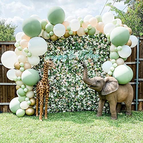 Sage Green Balloon Garland Arch Kit 119 Pack With White Ivory Gold