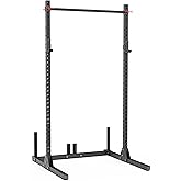 Synergee 2200 Series Squat Rack 750lb Capacity, Adjustable Pull-Up Bar, J-Cups with UHMW, Barbell & Weight Plate Storage – He