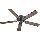 Quorum International 143525-95 Estate Patio Ceiling Fan with Walnut ABS Blades, 52-Inch, Old World Finish