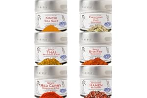 Asian Seasonings Gourmet Gift Set | Tastes of Asia | Artisanal Spice Blends Six Pack | Non GMO, All Natural | No MSG, Gluten, Soy, Nuts | Small Batch, Hand Made Seasonings | No Artificial Ingredients, Ultra Premium Spice Mixes | Made in USA | GLP-1 Friendly | Magnetic Tins | Gustus Vitae | #581