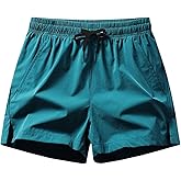 SOLY HUX Men's Running Athletic Shorts Drawstring Elastic Waist Sports Track Shorts with Pocket