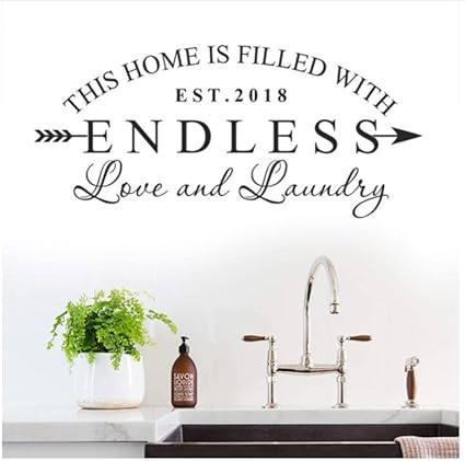 Etiqueta de la pared de la sala de lavandería Esta casa está llena de