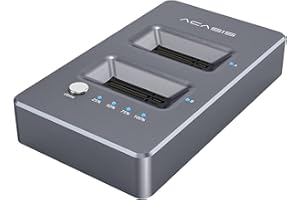Dual-Bay NVME Enclosure, USB-C 10Gbps M.2 Duplicator, External Hard Drive Enclosure for M2 SSD M Key 2230 2242 2260 2280, Sup