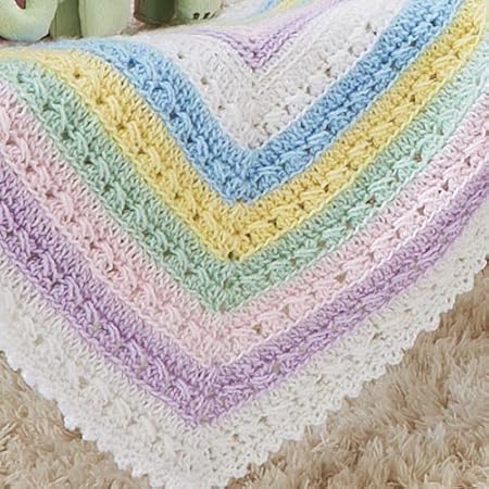 Herrschners Sparkling Rainbow Baby Blanket Crochet Afghan Kit - Pastels ...