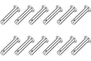 uxcell 12Pcs 1/4" x 1" Single Hole Clevis Pins, 304 Stainless Steel Flat Head Clevis Pins Hitch Pin for Trailer Latch, Mechanics Repair, Furniture Installation, Industrial Equipment