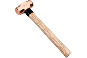 WEDO Copper Sledge Hammer with Wooden Handle,Long Straight Handle,Length 310mm(12"),1lb