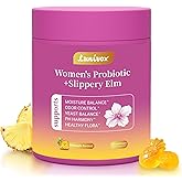 Lunivox Her Juicy Feminine Probiotics Gummies for Women, with Prebiotics & Slippery Elm - Promotes pH Balance, Gut Health & Immune Support - Pineapple Flavor, 60 Count