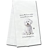 Bichon Frise Kitchen Towel - Soft Highly Absorbent - Bichon Frise Gifts - Dish Towels for Washing Dishes - Tea Towels - Reusable - Quick Drying - 100% Natural Cotton - Towels For Pet Lovers