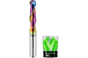 SHARPRO 1/4 Ball Nose CNC Router Bits 1/4 Inch Shank, Carbide Ballnose Up Cut Router Bit with Coated, End Mill for Wood, Alum