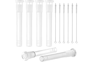 6pcs HONKID Glass Tube 120mm Thick Borosilicate Glass Tubes Smooth Interior with Cleaning Brushes Heat & Acid Resistant for Lab Use