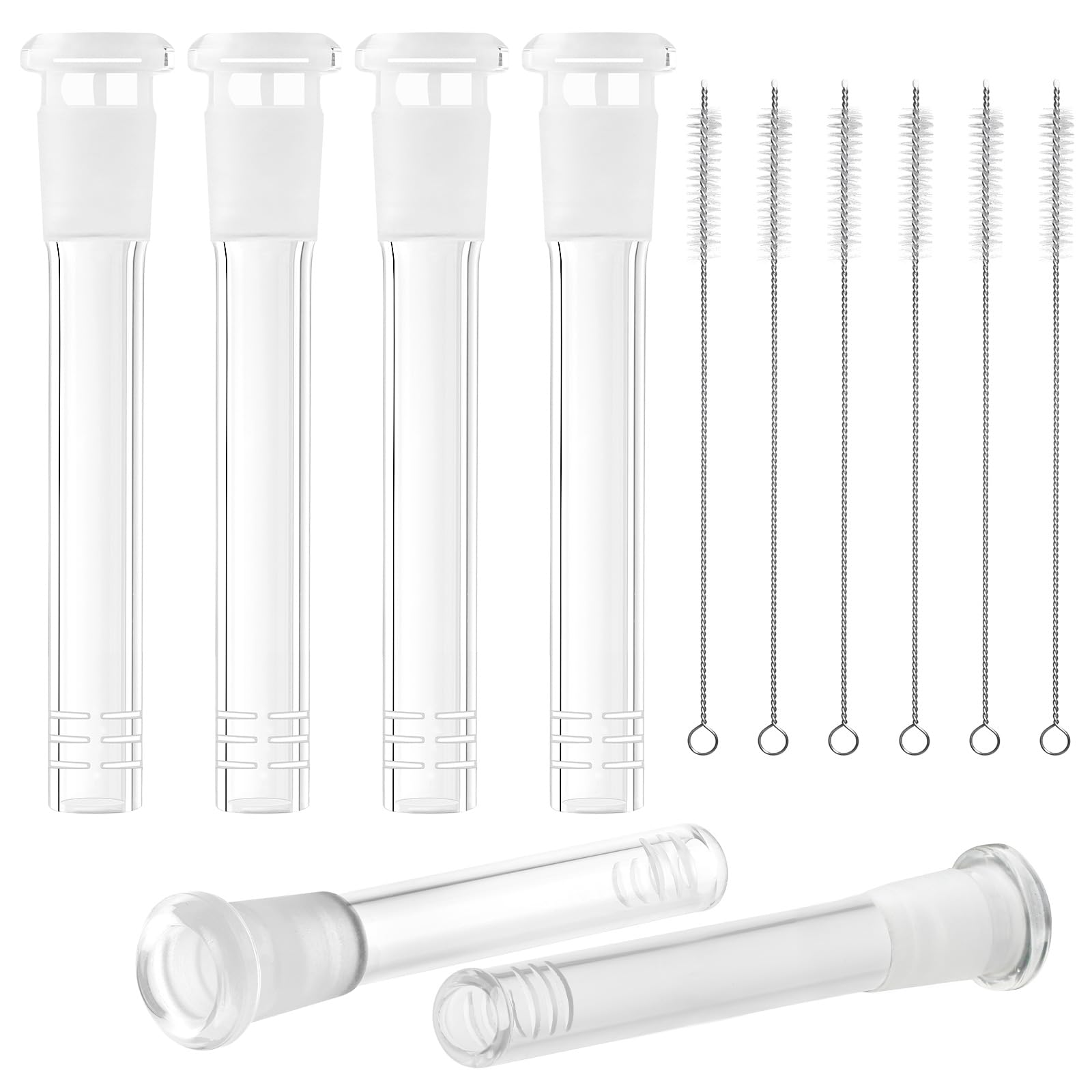 Photo 1 of 6pcs HONKID Glass Tube 120mm Thick Borosilicate Glass Tubes Smooth Interior with Cleaning Brushes Heat & Acid Resistant for Lab Use