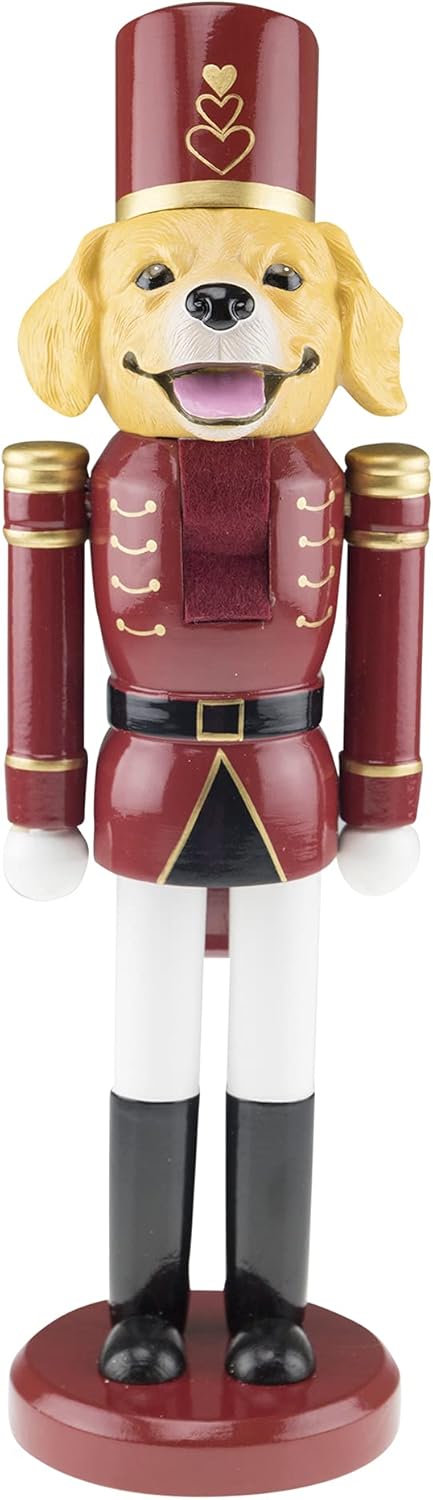 Nutcrackers - Clever Creations Golden Retriever Dog 14 Inch Traditional Wooden Nutcracker, Festive Christmas Décor for Shelves and Tables