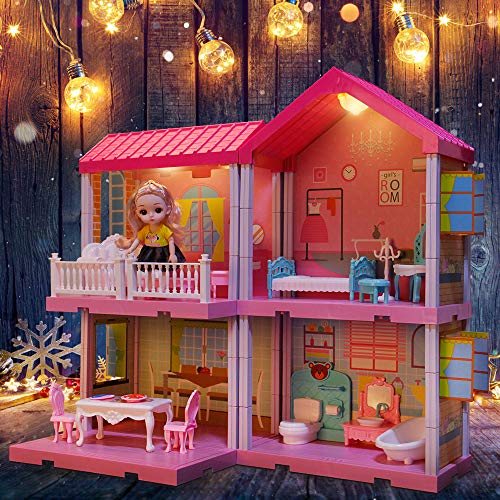 Elf Lab Dollhouse Building Toys, Princess Doll House, Playset with