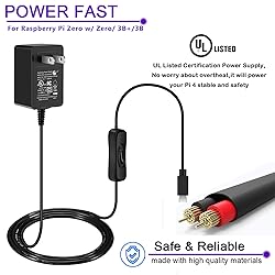 [5V 3A UL Listed] iUniker Power Supply for