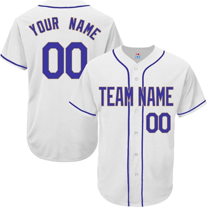 SOOONG Camiseta de béisbol para hombre y mujer, color blanco, con