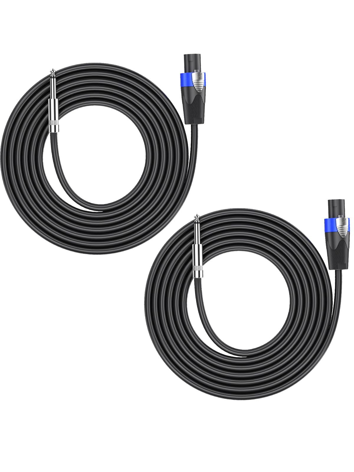 GCTBL 30M 2pack Speakon to 1/4" Speaker Cables 6.35mm TS Plug Wire Audio Amplifier Cord for Guiar DJ/PA Speaker