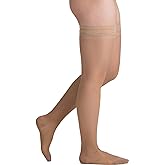 EvoNation Women's USA Made Thigh High Graduated Compression Stockings 20-30 mmHg Firm Pressure Ladies Sheer Socks Lace Top Support Hose - Best Comfort Circulation