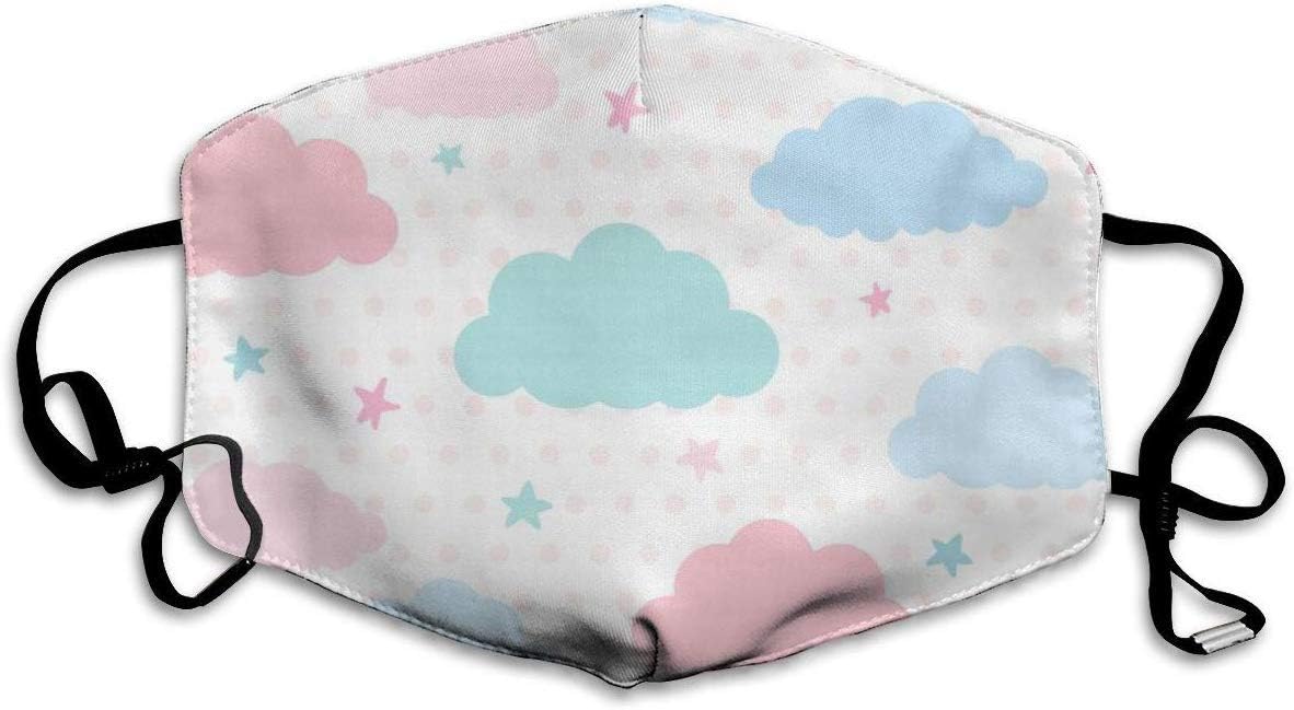 Medical Face Mask, Cancer Mask Surgical Mask Reusable Flu Masks Germ Face Mask Breathable Allergy Mask for for Kids Teens Men Women -Cute Clouds
