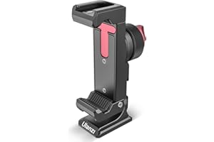 ULANZI ST-27 Aluminum Phone Tripod Mount w/ 3 Cold Shoes, Arca-Swiss Cell Phone Tripod Mount Adapter w/ 3 1/4" Interfaces, 36